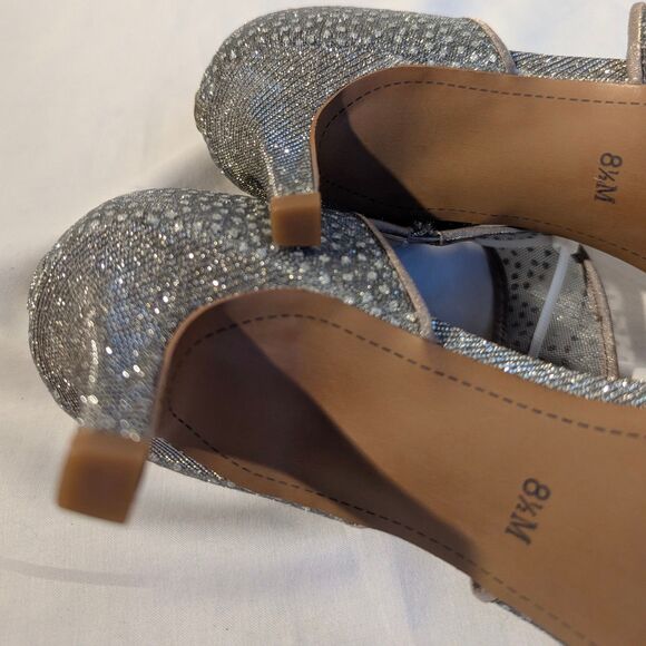 J. Renee Jivika Sandal Women’s 8.5M NWOT Glitter Mesh 2.25” Kitten Heel - Picture 6 of 10